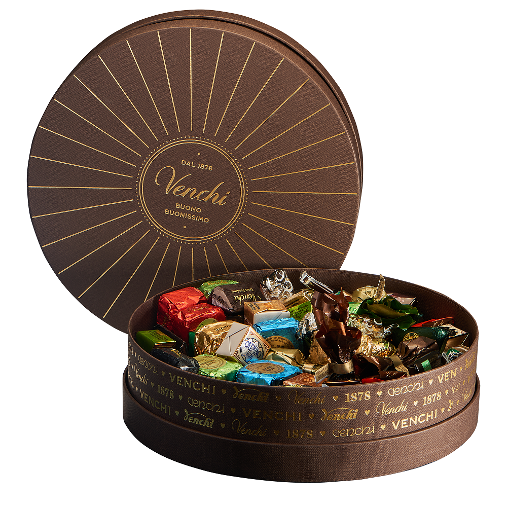 意大利进口venchi闻绮大圆巧克力礼盒多口口味七夕节黑巧克力