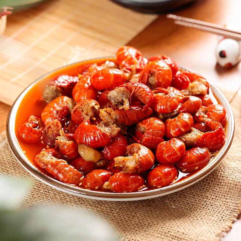 麻辣小龙虾香辣龙虾尾虾球熟水产熟食食罐装即食江浙沪皖3包邮