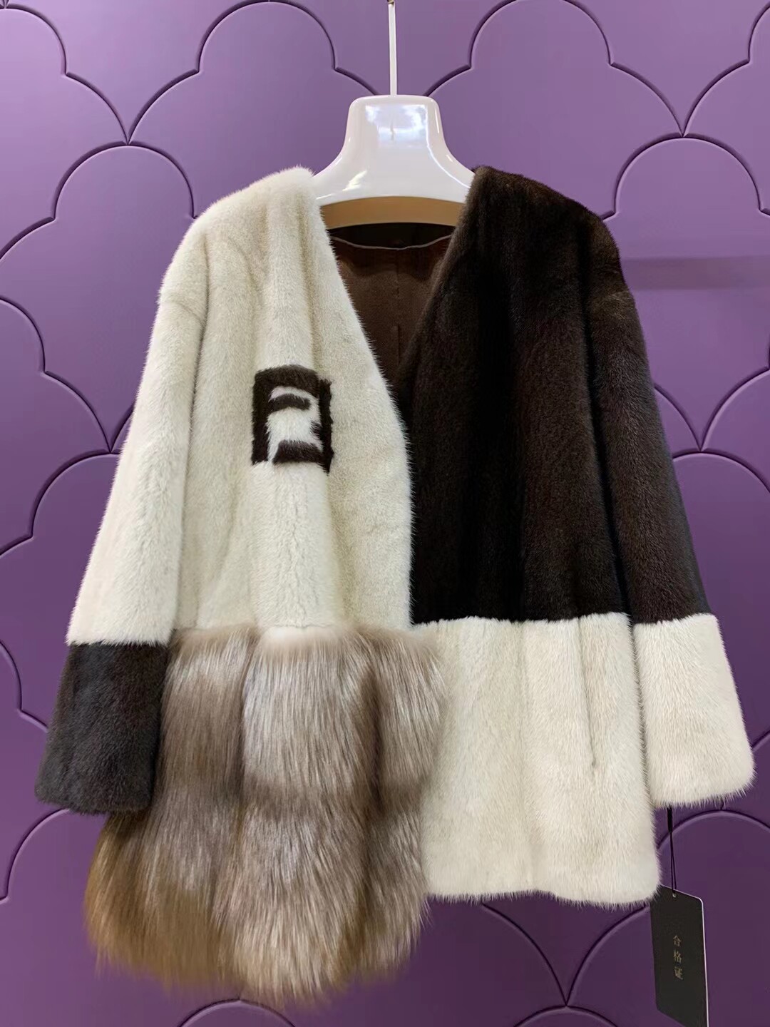 清撤柜新款进口原色貂皮大衣整皮整版时末领款皮草