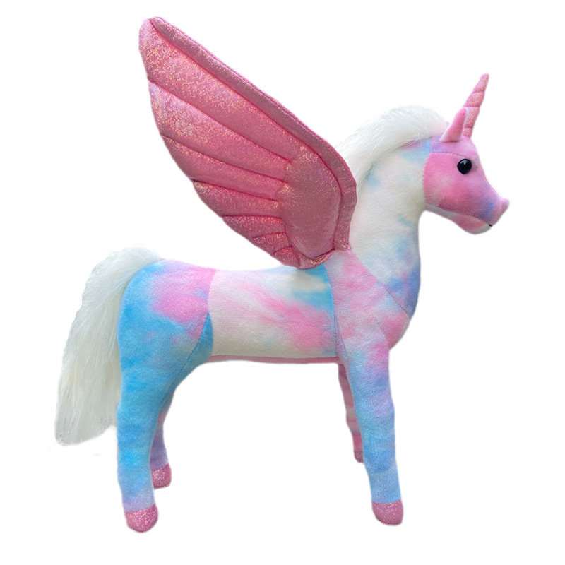 正版仿真绿马独角兽大号公仔布偶娃娃可爱爱绿毛绒布艺类玩具