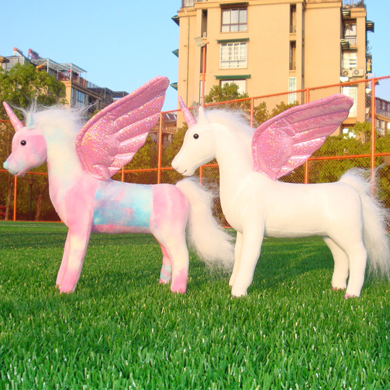 正版仿真绿马独角兽大号公仔布偶娃娃可爱爱绿毛绒布艺类玩具