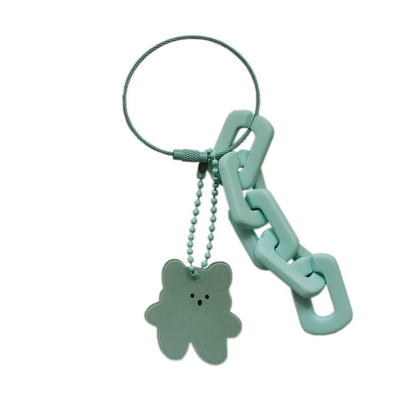 ins可爱亚克力云朵小花长方扣链链子钢丝绳钥匙扣包挂件