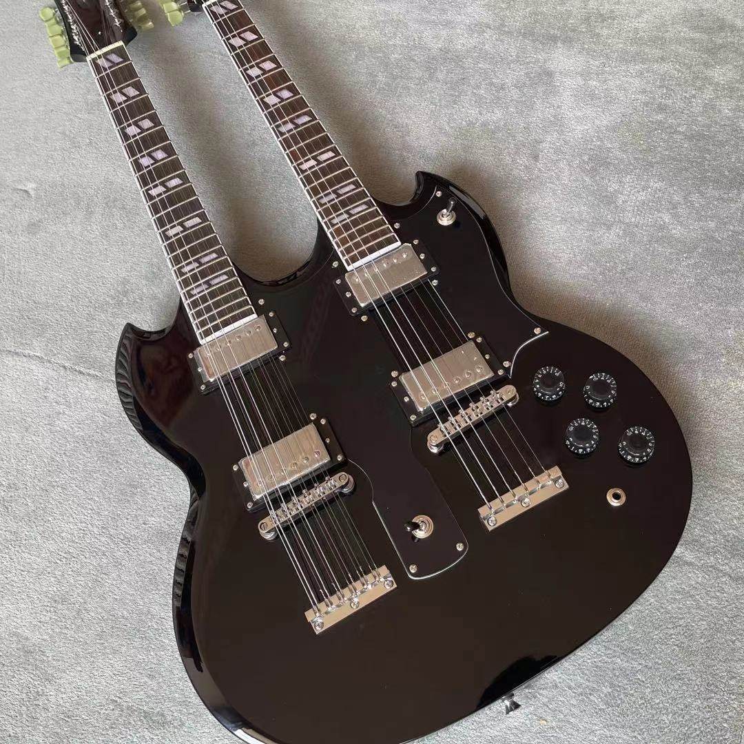 sg双头电吉他 g400 12弦黑色电吉他 玫瑰木指板 可按要求定制-mc母婴