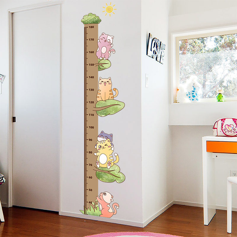 儿童身高墙壁背景墙背景墙上尺子量身儿童书墙纸身高贴