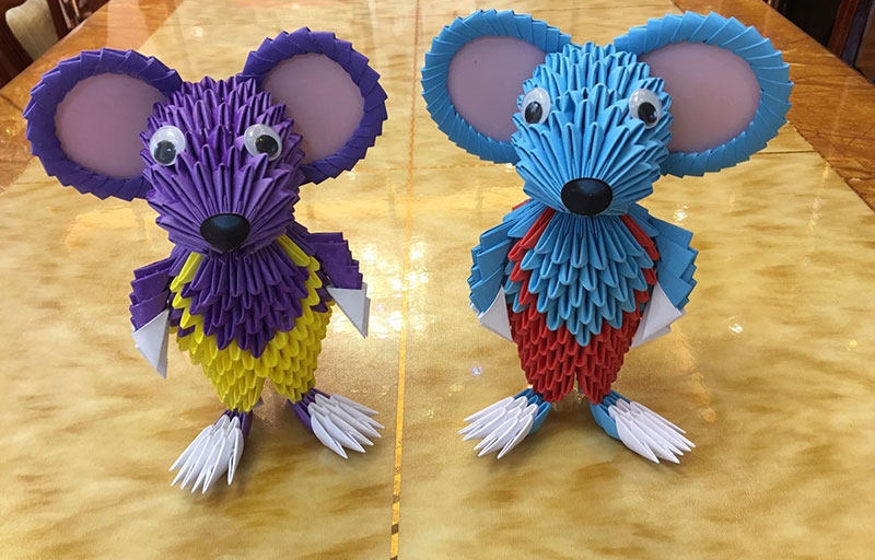 手工三角折纸diy材料成品十二生肖之鼠手工折纸