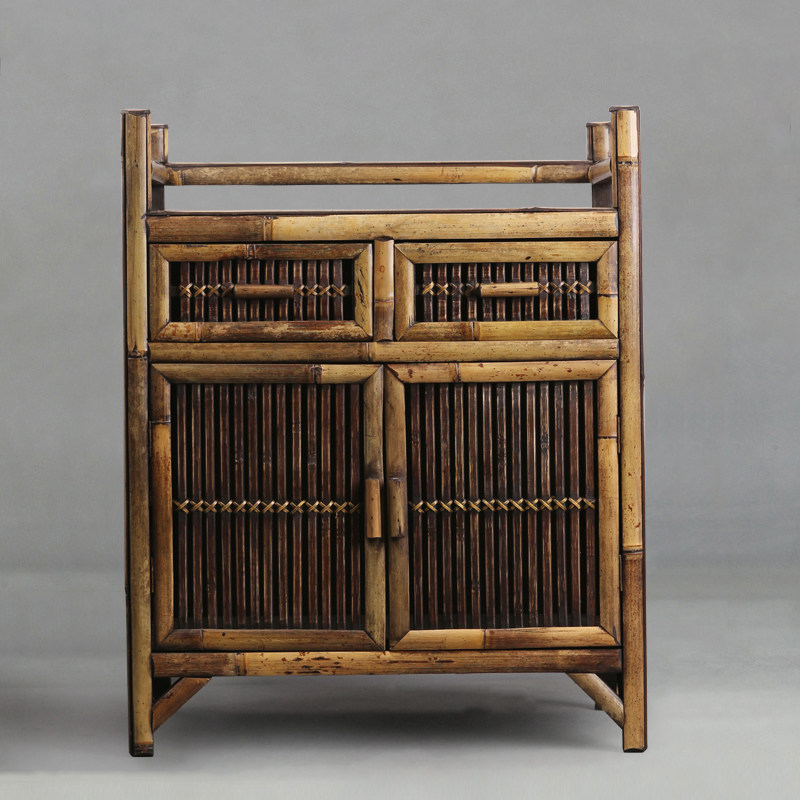 山山竹木复古竹制茶柜茶室仿古储物煮茶水柜茶道