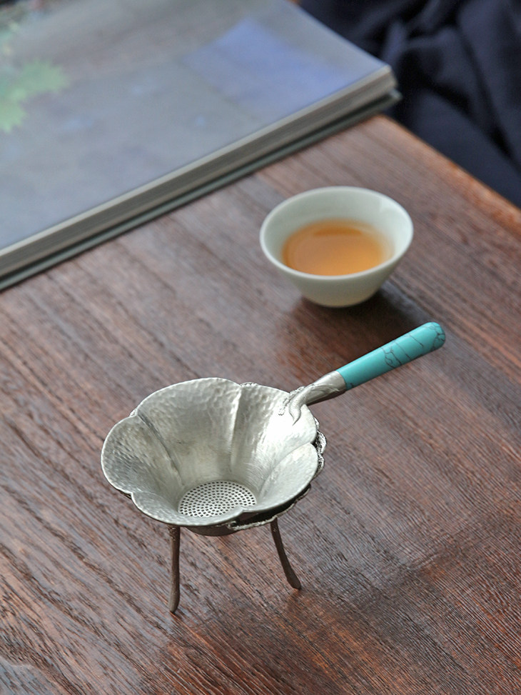 山山茶具绿松隔茶斗零配不锈钢茶隔功夫茶山竹功夫茶滤