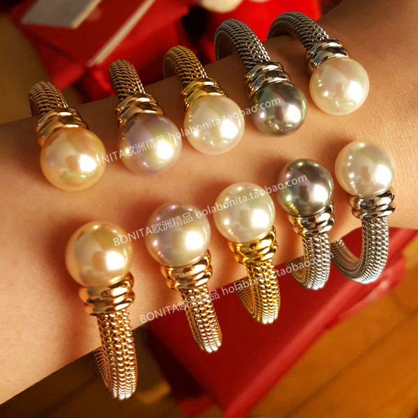 西班牙专柜majorica6年热销经典12mm双头强光珍珠手镯