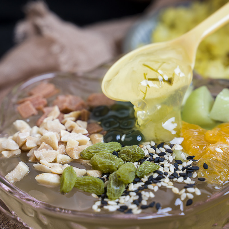 茉莉冰粉茉莉花花白桃酱果味茉莉花茶原料红糖糍粑果酱