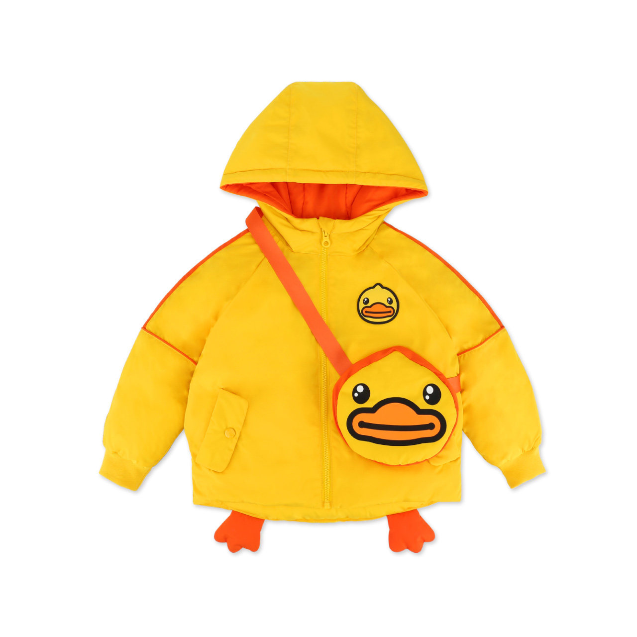 bduck小黄鸭童装白鸭绒羽绒服男女宝宝保暖新冬装带翅膀商场同款