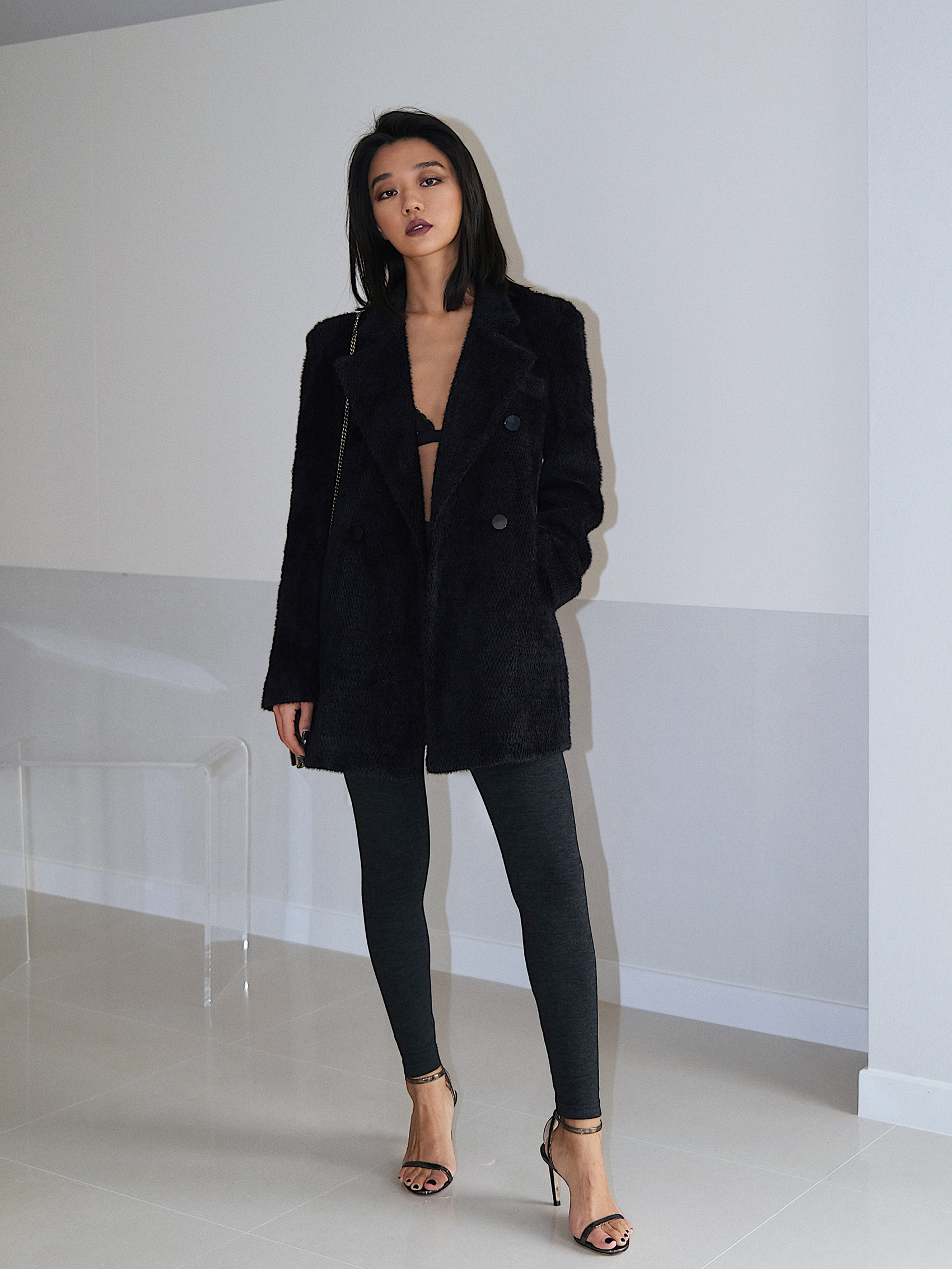 miranda外套西服款呢西装纯色百搭中长song欧美毛呢外套