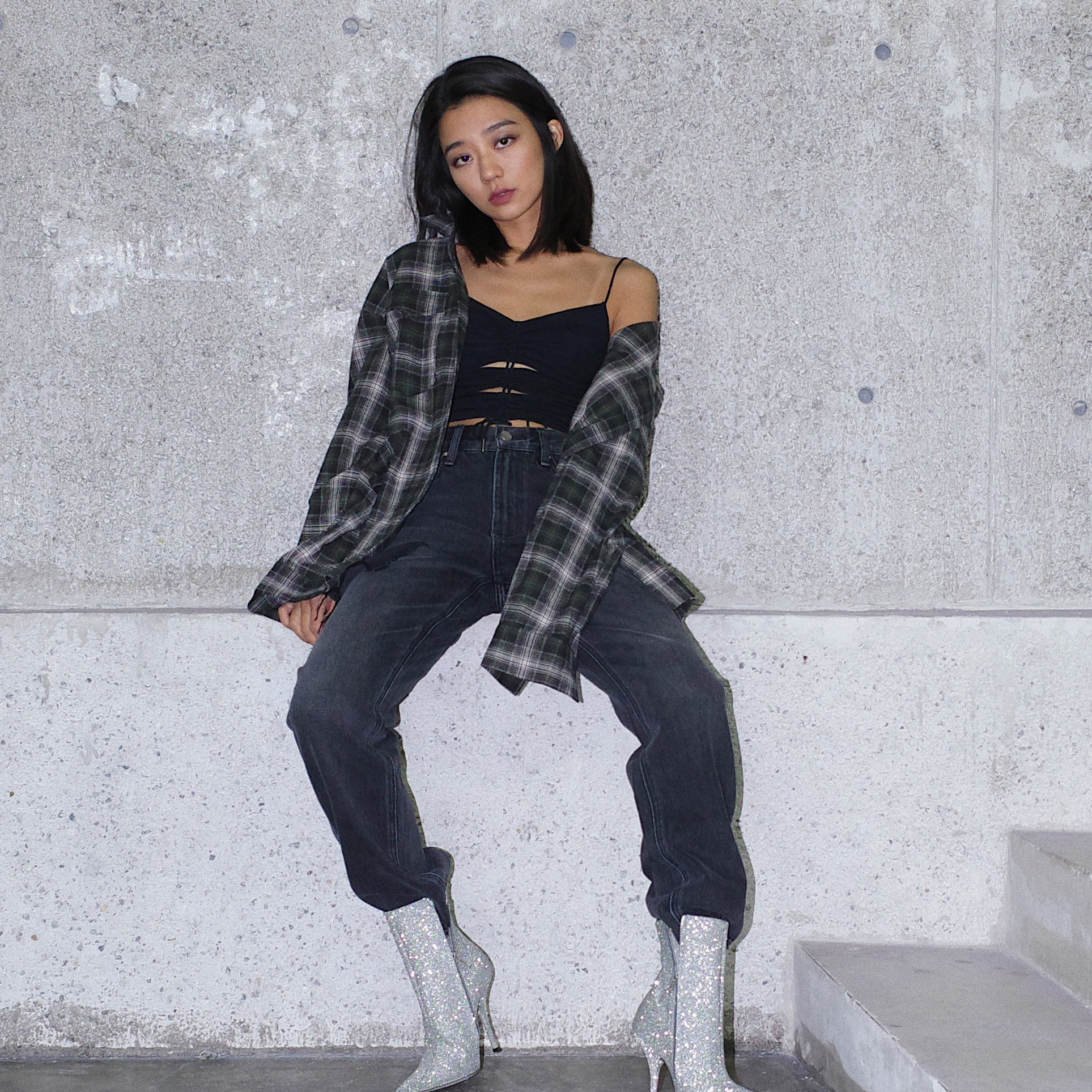 miranda song 百搭男友风格子衬衫女纯棉上衣内搭外穿 四季推荐