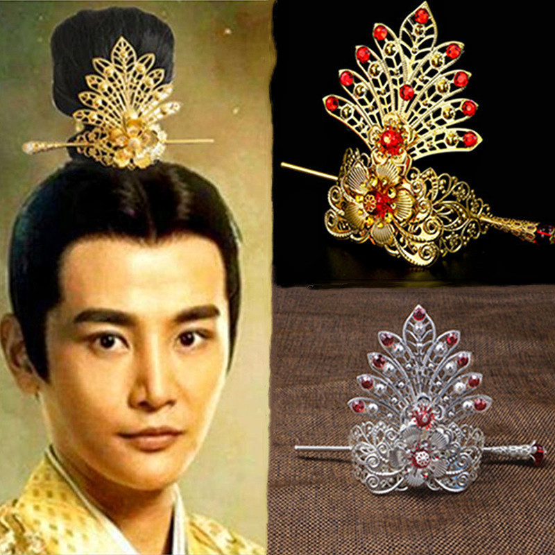 唐制金色皇冠新款头冠束发冠古装饰品发髻复古发饰