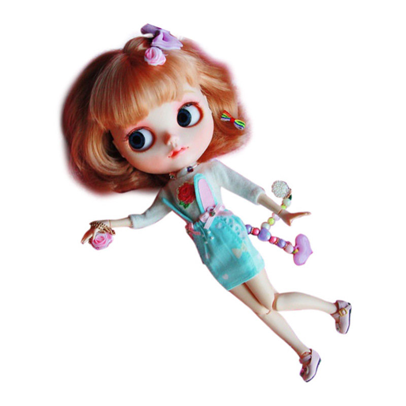 blythe小布娃娃 金色双色短发 波波头 白肌可换19关节体 适合改妆