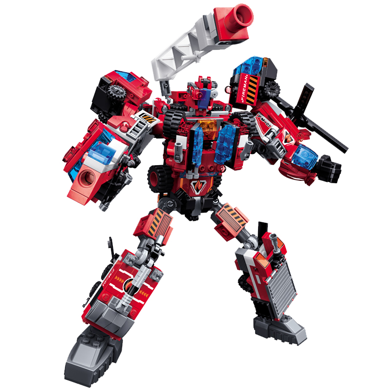 乐高机器人积木消防车模型启蒙汽车68岁男孩益智塑料积木