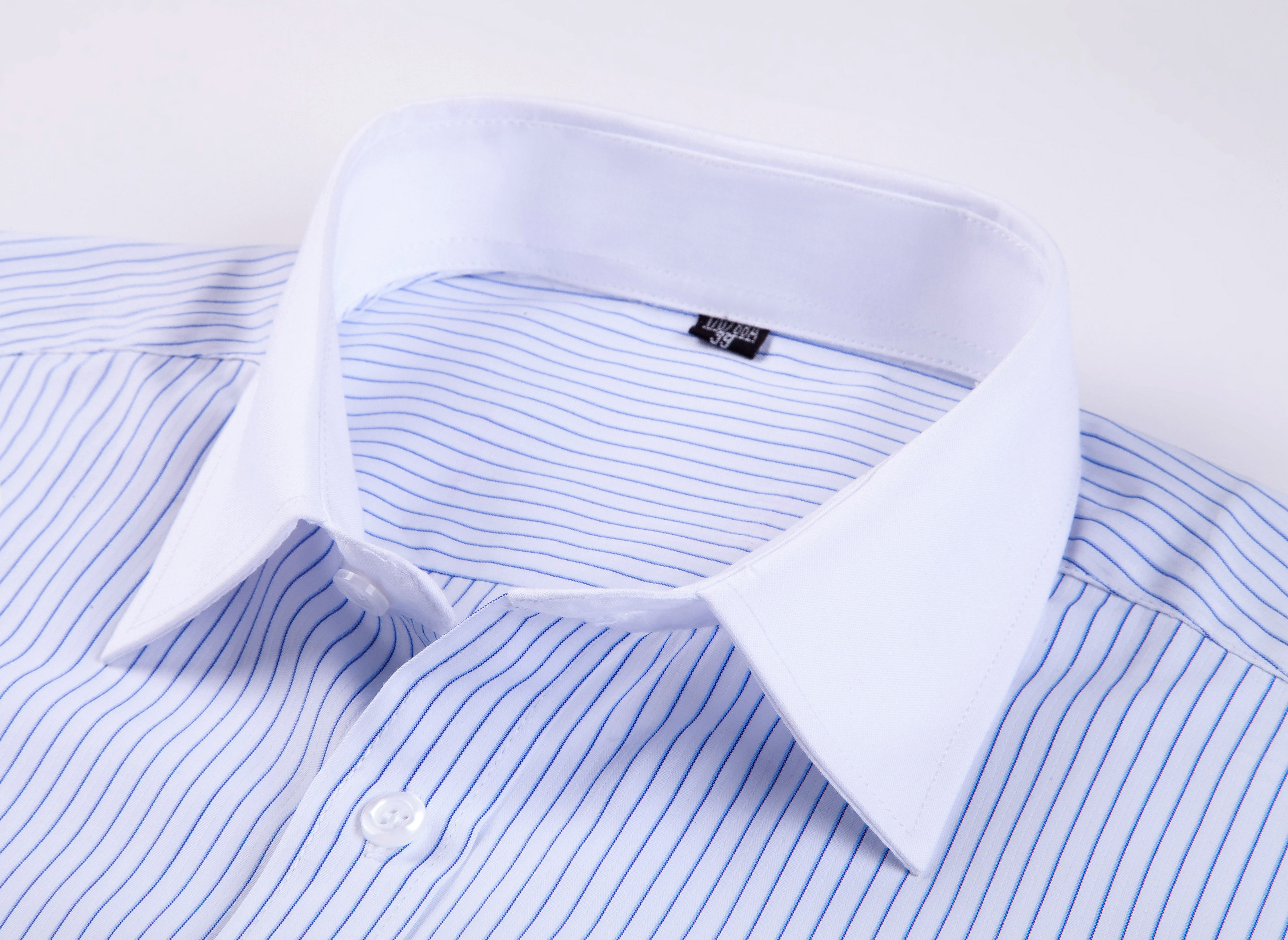 2019春季白衬衫男长袖纯色正装职业工作服青年商务韩版蓝色衬衣