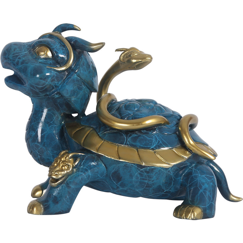 铜欣祥彩铜天之四神兽玄武创意萌版瑞兽家居家居装饰摆件