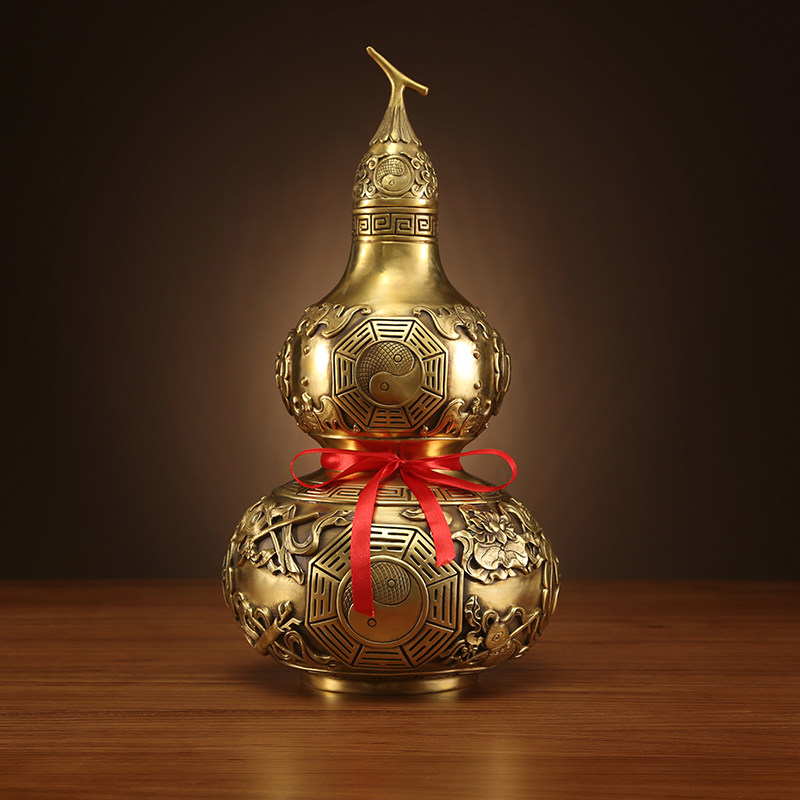 铜欣祥纯铜八卦葫芦风水摆件客厅家居装饰品办公室招财工艺品摆件