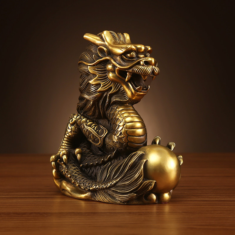 摆件铜欣祥铜龙十二生肖龙吉吉祥物青龙摆设家居玄关摆件