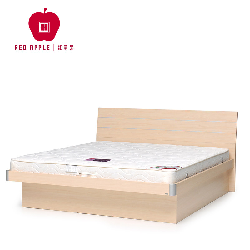 红苹果家具简约1.5米1.8米气压高箱多功能板式床