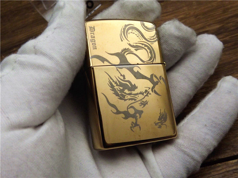 08年二手金冰贴章龙zippo打火机正品美国原装进口煤油zippo