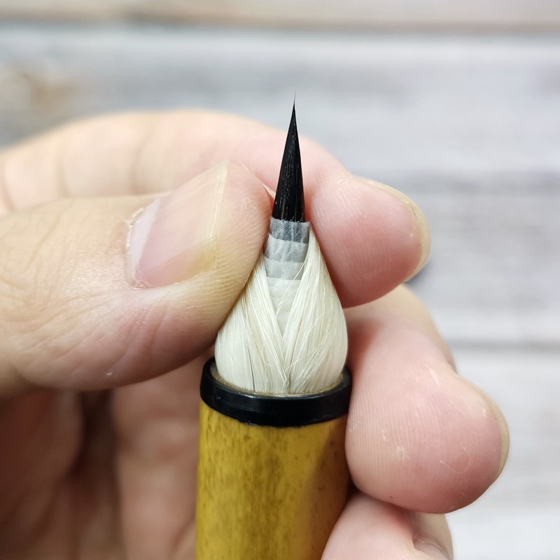 古法缠纸鸡距笔紫毫兼毫短峰蒜头雀头胖头毛笔毛笔