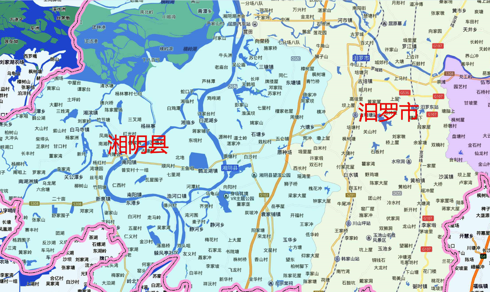 2019湖南岳阳市百度版地图汨罗临湘市岳阳平江湘阴华容县君山云溪