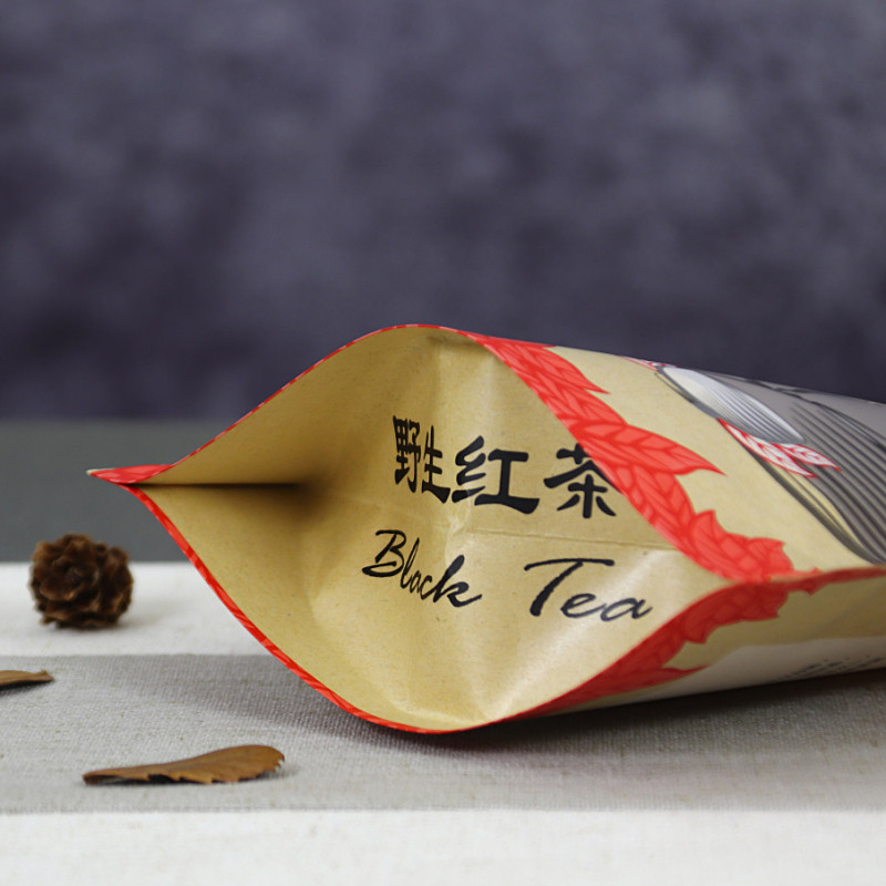 通用野生红茶包装袋牛皮纸古树红茶拉链密封袋滇红茶叶自封口袋子