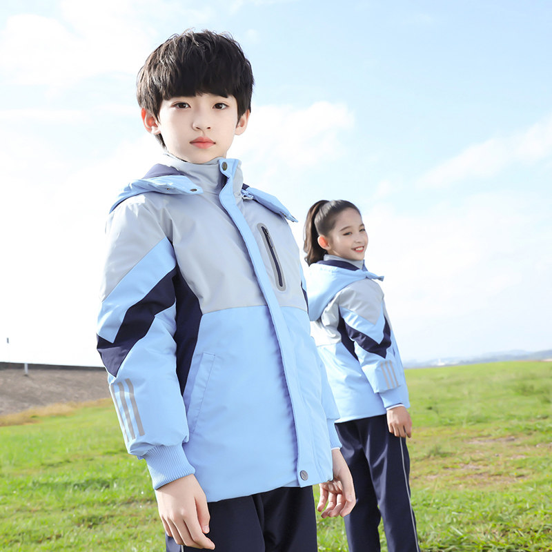 冬季校服小学生棉服加厚套装学院风中中学生两件校服