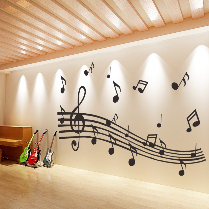 教室音符墙贴舞蹈音乐乐器琴行玻璃门橱窗贴纸墙贴