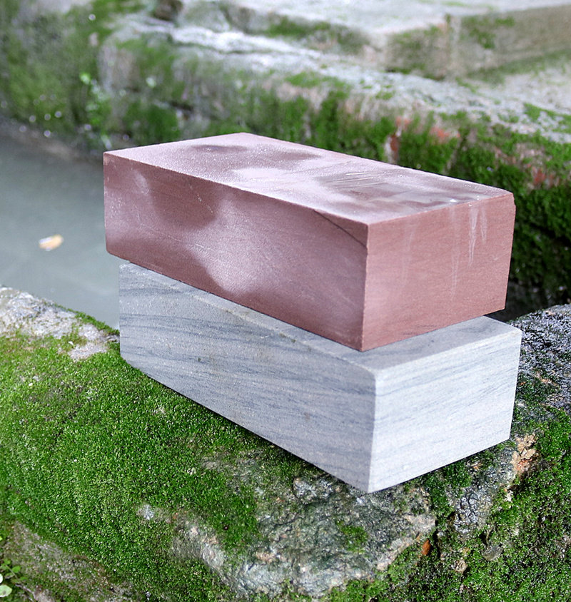 红岩岩石天然石材家用菜刀开刃油石双面一样磨刀石