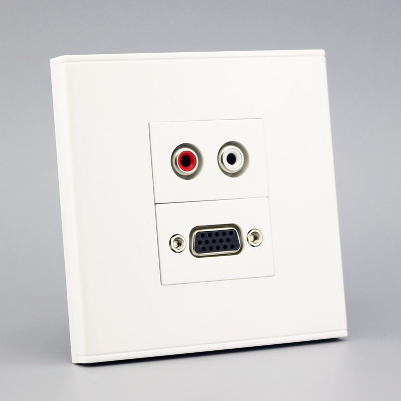 面板音频投影仪vgaav莲花直插多媒体电脑插座