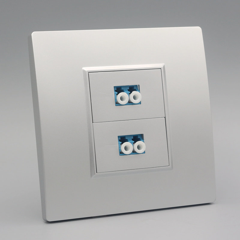 插座墙壁银色二位光钎双口lc网络电脑光纤电脑插座