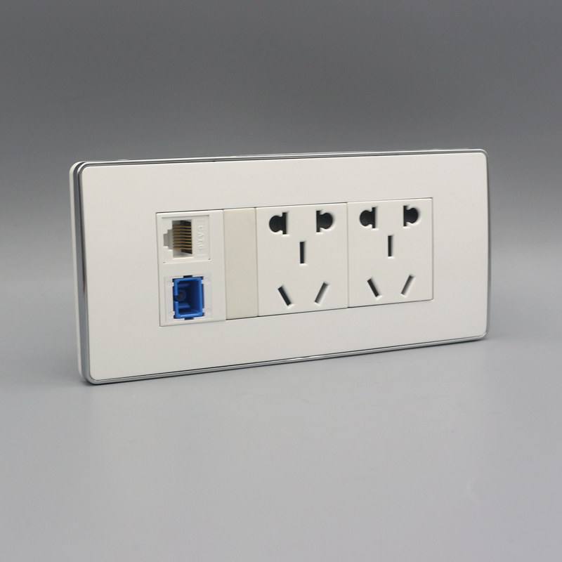 电源面板光钎sc五孔暗装六类模块电脑光纤电脑插座
