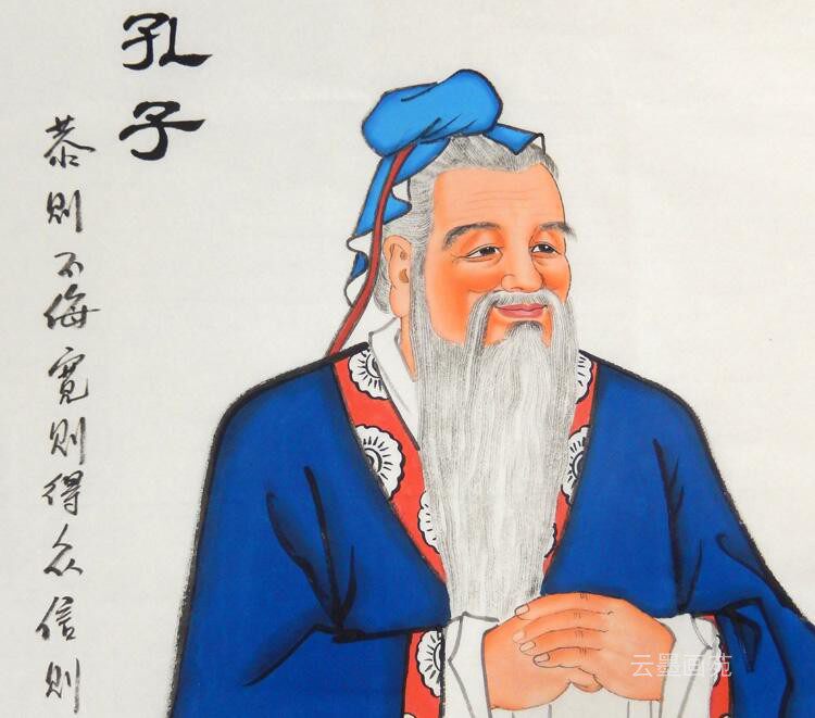 孔子画像国画挂画供奉教室书房学堂幼儿园孔夫子国画