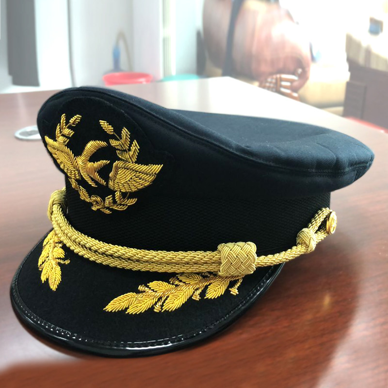 帽子东航机长高档航空飞行员大盖帽机师职业装配饰帽子