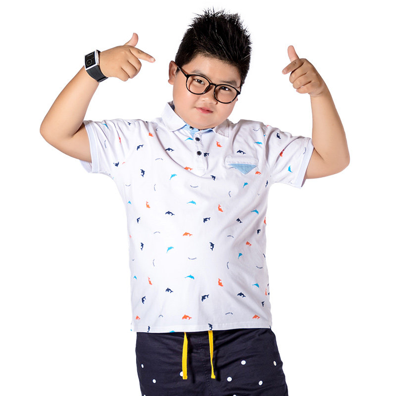 童装短袖纯棉加大恤加儿童男童衫胖polo翻领t恤