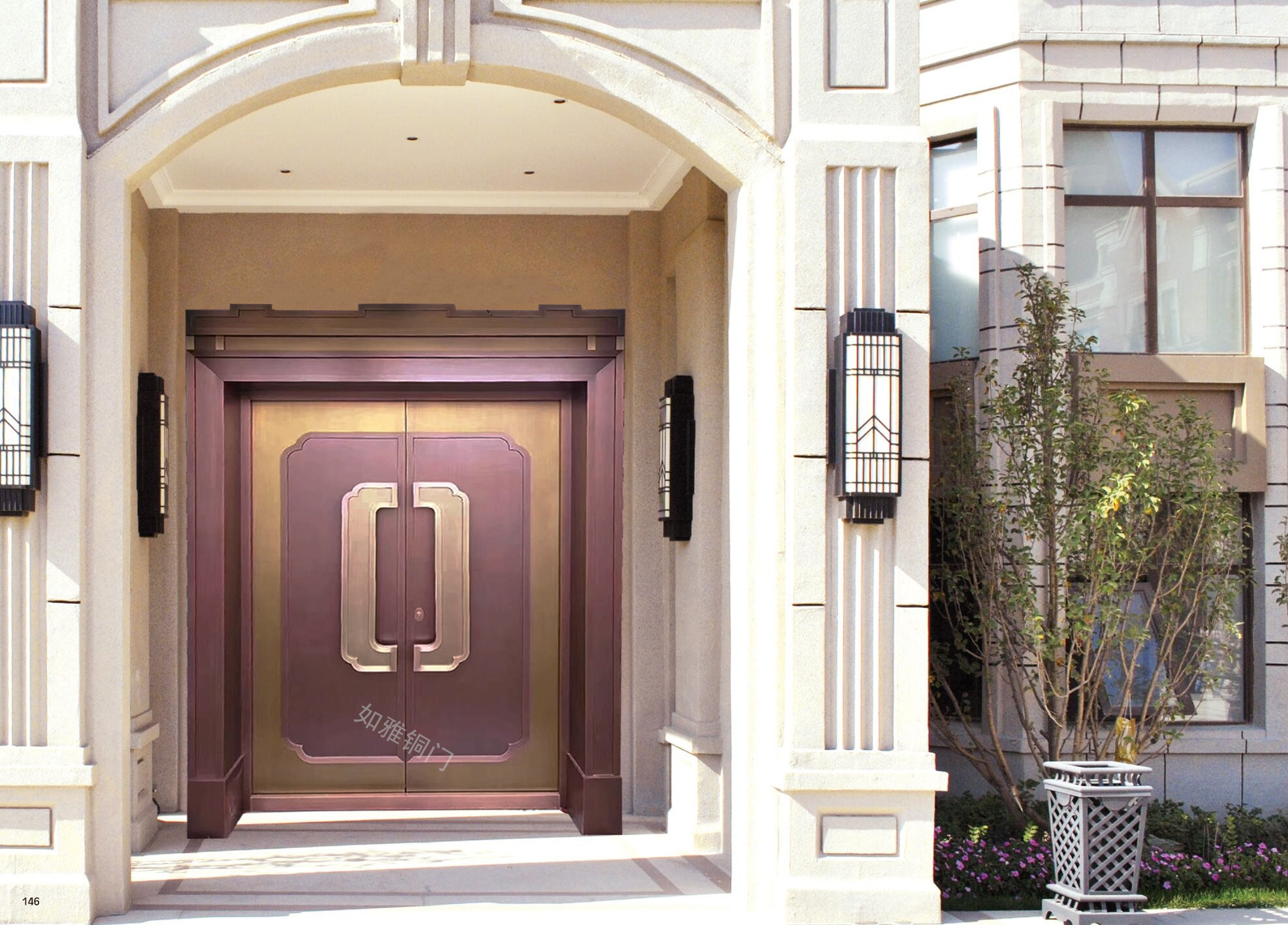 铜门大门别墅高端定制防盗门2020年现代新中式进户门