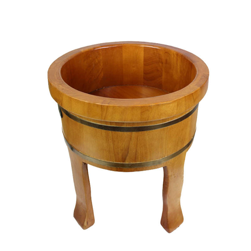 脚盆圆型橡木妇女浴盆高脚盆足浴桶泡脚足浴盆