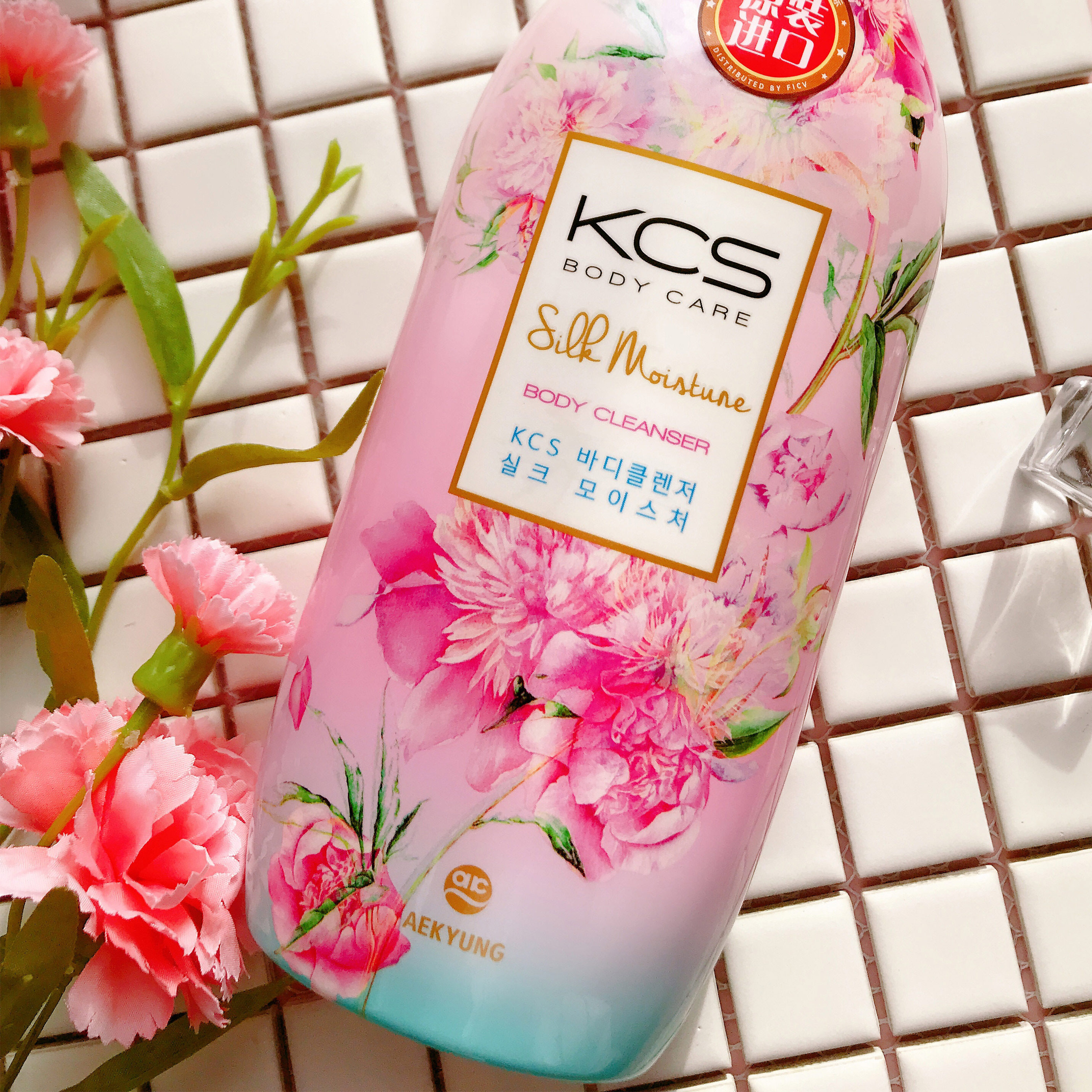 进口韩国爱敬kcs香水沐浴液露持久留香丝润滋润修护润白500ml