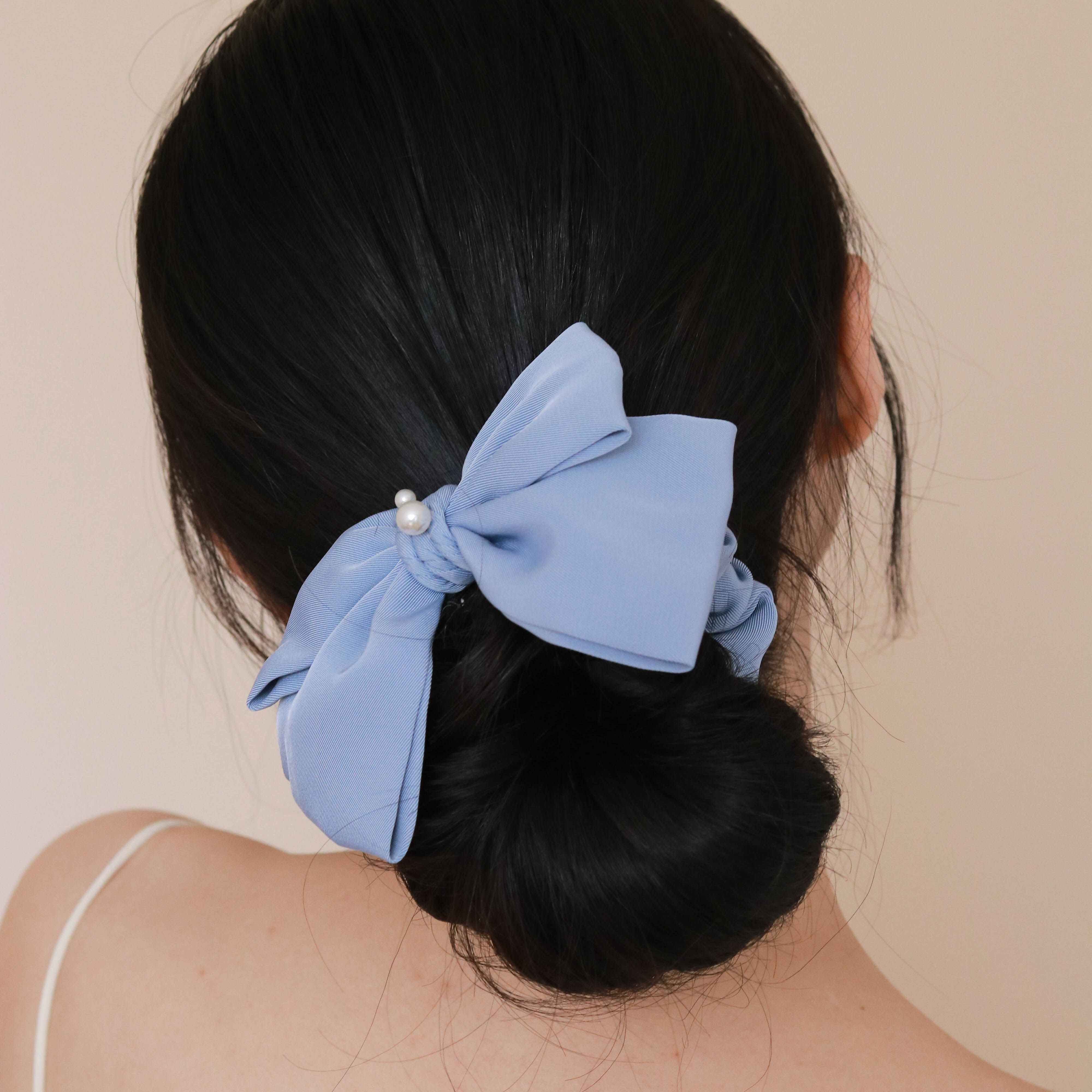 蓝色风琴蓝色风琴优雅气质婴儿蓝蝴蝶结发圈肠圈温柔发饰