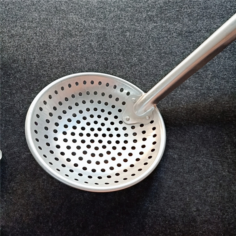 18-22cm老式纯铝轻便漏勺捞厘勺油炸饺子捞面漏瓢漏勺