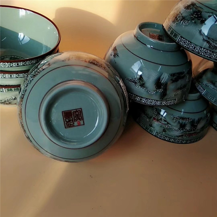 锦绣山河瓷器家用陶瓷适用微波炉广西南山真武碗