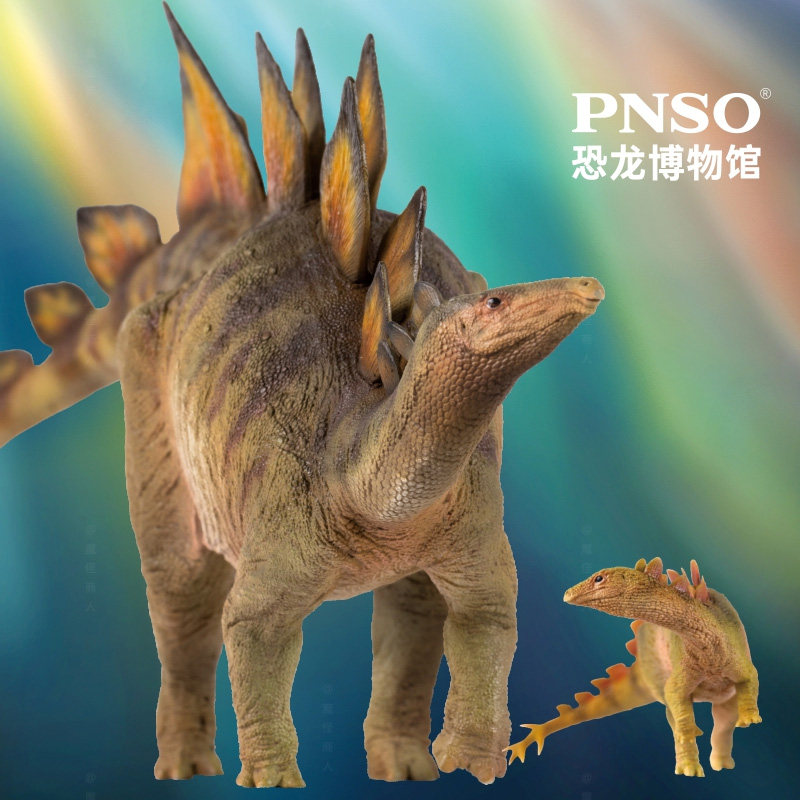 pnso恐龙博物馆科学艺术模型玩具剑龙比伯鲁克仿真