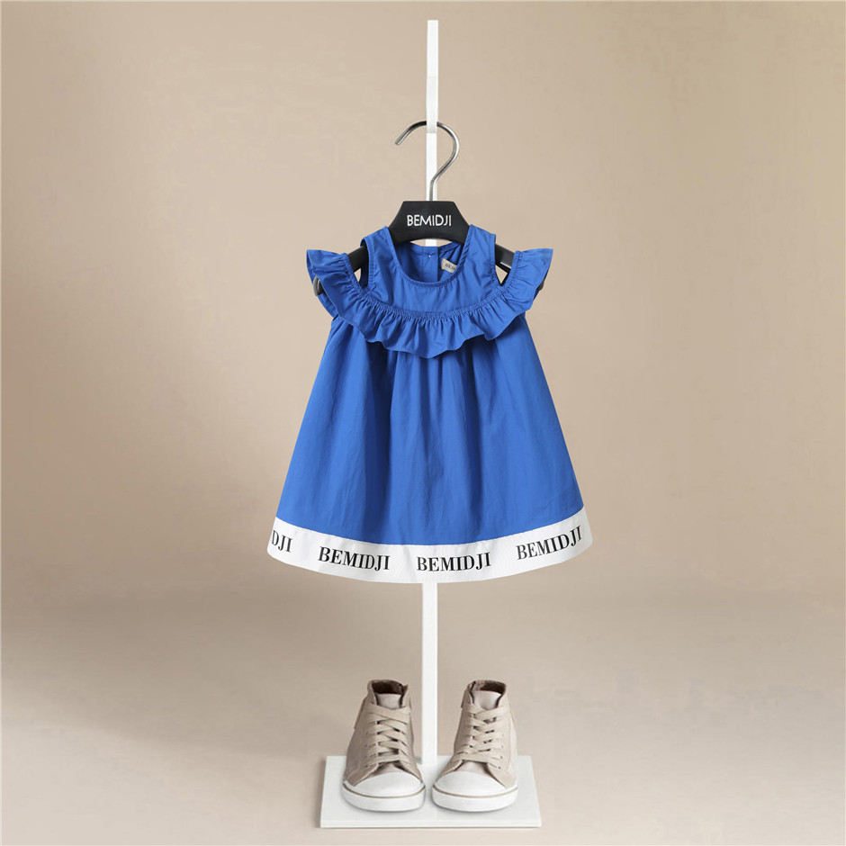 女童2020夏装新款露肩连衣裙儿童一字礼服洋气连衣裙