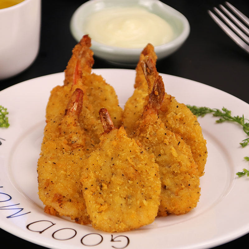 亚洲渔港香草凤尾虾500g 24枚面包虾油炸虾对虾海鲜冷冻 小吃拼盘