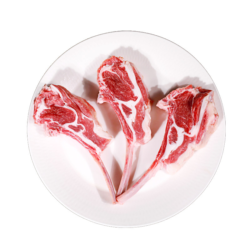 新鲜法式羊排羊小排小切羊扒肋羔羊肉烧烤食材生羊排