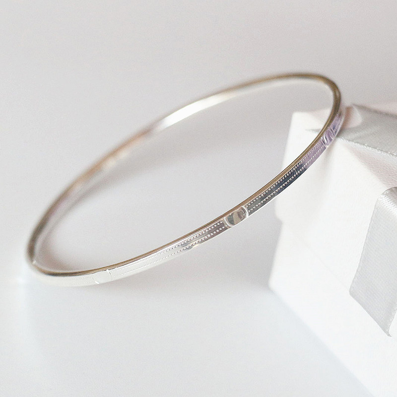 s999足银细圈手镯经典气质高档镯子闭口线圈手镯