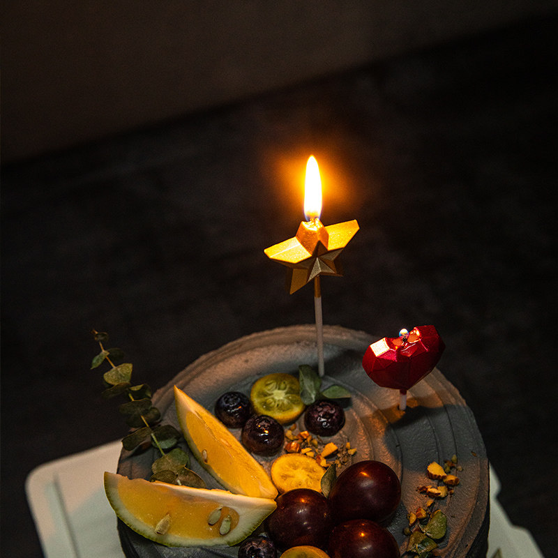 插件装饰立体星星爱心网红生日蜡烛蛋糕插牌节日装扮用品