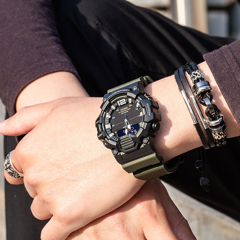 casio卡西欧手表十年电力指针双显电子运动表hdc-700-9a日韩腕表